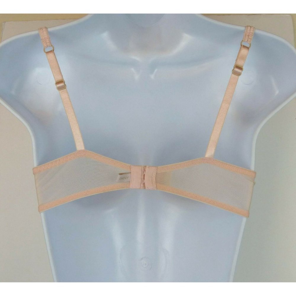 DKNY Belle Du Jour Underwire Balconette Lace Bra Sexy Pink Nude 34B - Picture 3 of 11